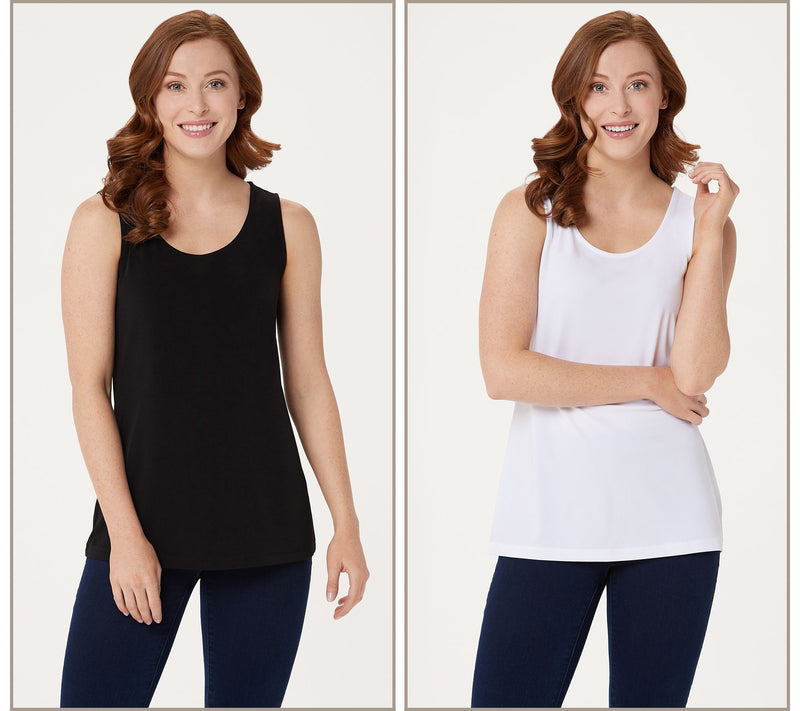 Susan Graver Modern Essentials Set of 2 Liquid Knit Tanks — View 35