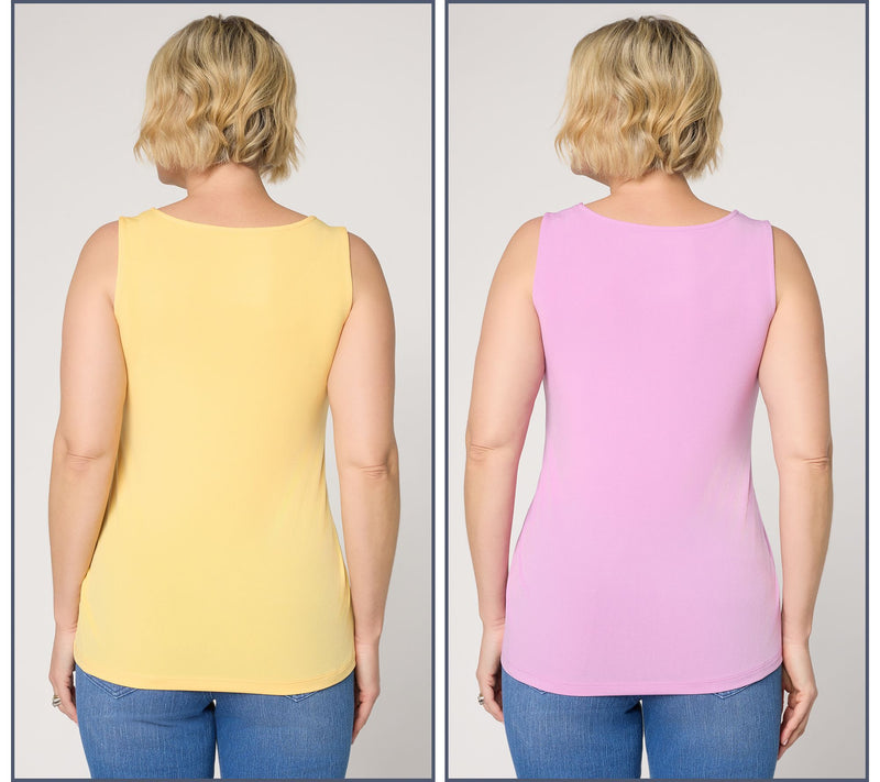 Susan Graver Modern Essentials Set of 2 Liquid Knit Tanks — View 16