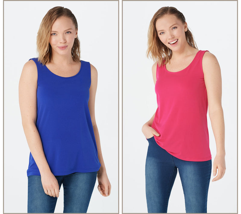 Susan Graver Modern Essentials Set of 2 Liquid Knit Tanks — View 5