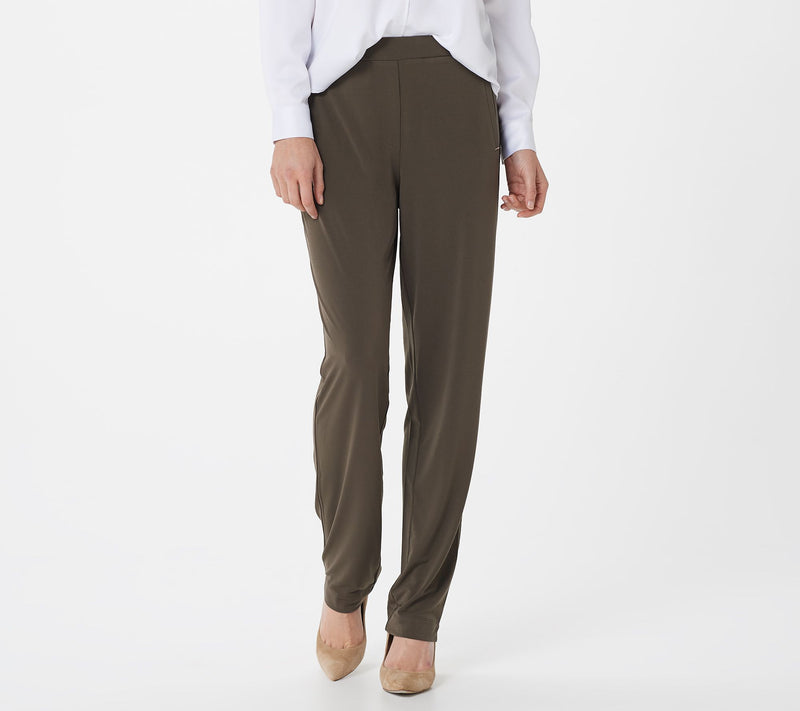 Susan Graver Regular Liquid Knit Straight-Leg Pants — View 6