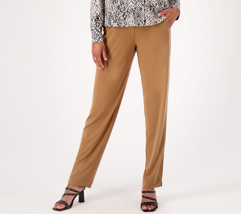 Susan Graver Regular Liquid Knit Straight-Leg Pants — View 27