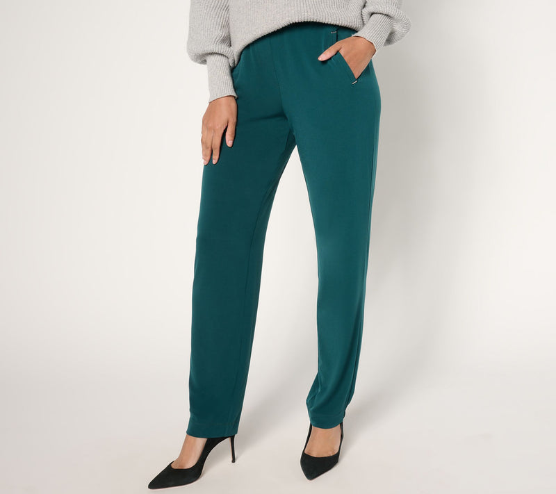 Susan Graver Regular Liquid Knit Straight-Leg Pants — View 29