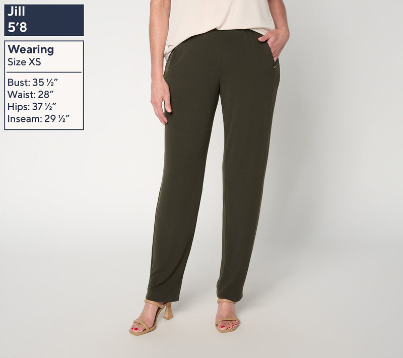Susan Graver Regular Liquid Knit Straight-Leg Pants — View 11