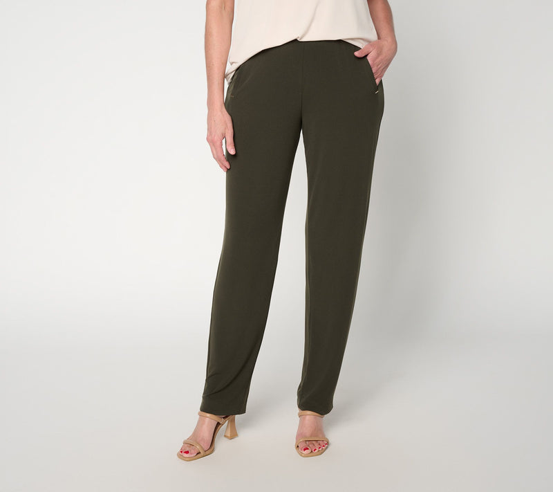 Susan Graver Regular Liquid Knit Straight-Leg Pants — View 33