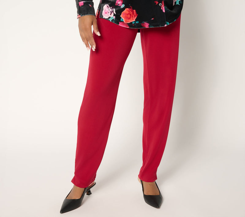 Susan Graver Regular Liquid Knit Straight-Leg Pants — View 34