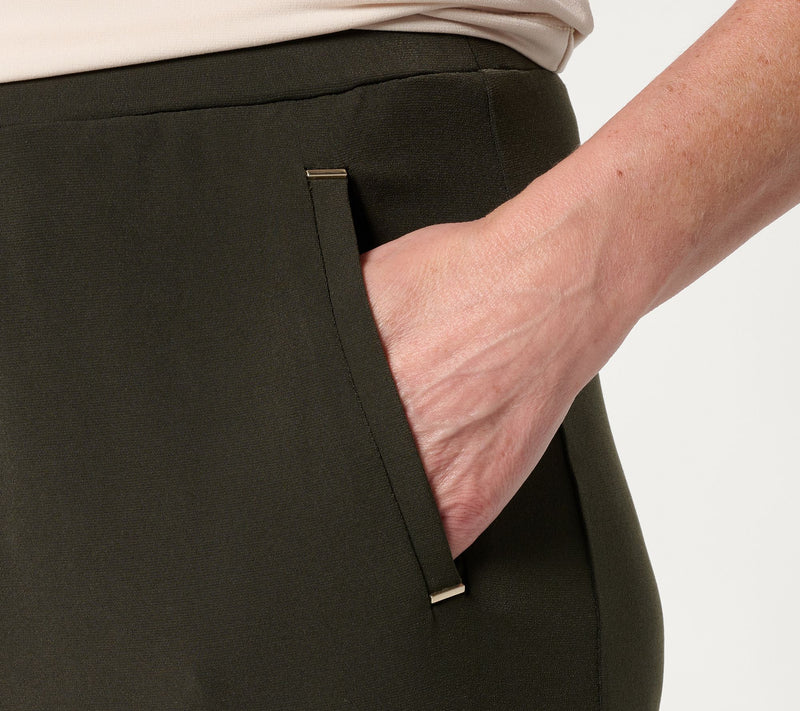 Susan Graver Petite Liquid Knit Straight-Leg Pants — View 14