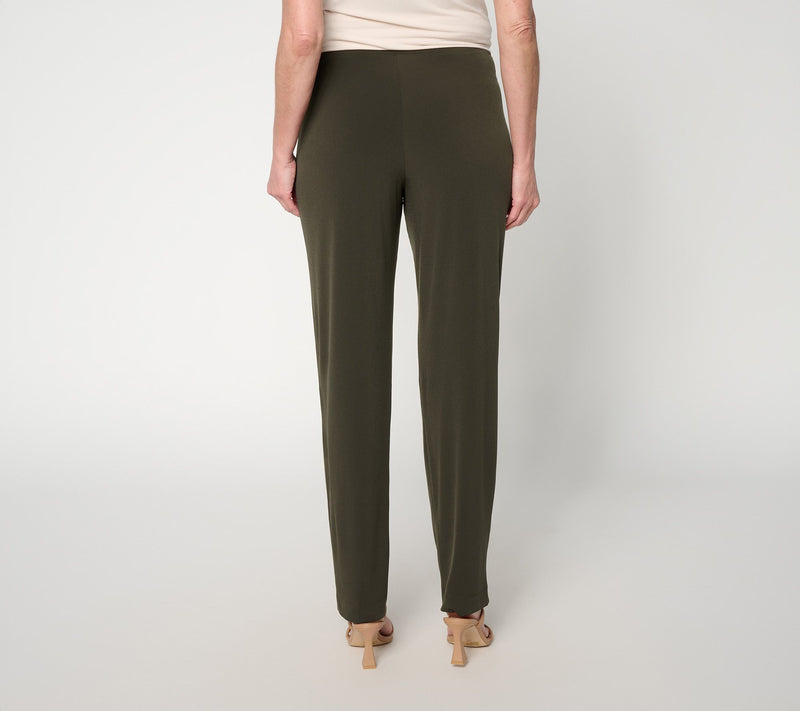 Susan Graver Petite Liquid Knit Straight-Leg Pants — View 12