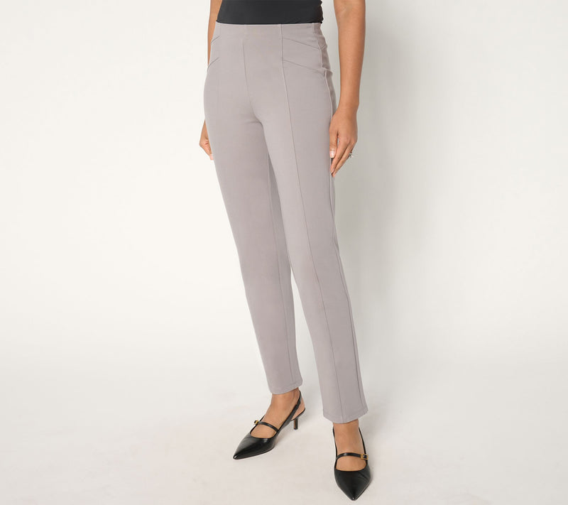 Susan Graver Regular Ponte Knit Pull-On Pants w/ Seam Detail — Main view