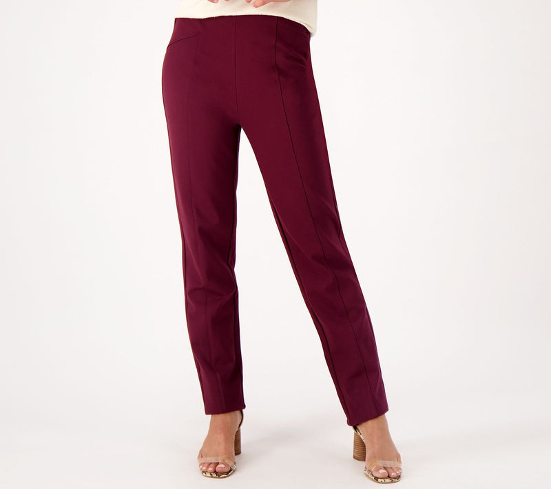 Susan Graver Regular Ponte Knit Pull-On Pants w/ Seam Detail — View 26