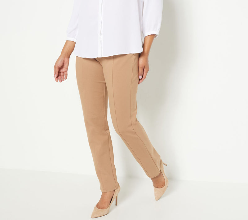 Susan Graver Regular Ponte Knit Pull-On Pants w/ Seam Detail — View 27