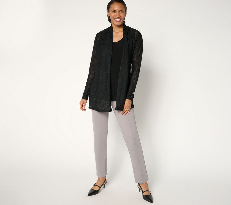 Susan Graver Petite Ponte Knit Pull-On Pants w/ Seam Detail — View 13