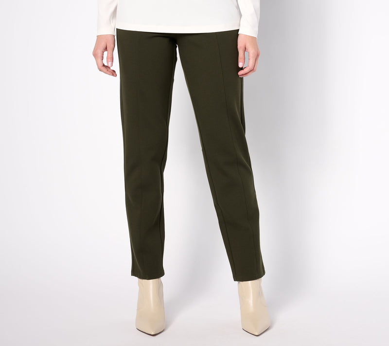 Susan Graver Petite Ponte Knit Pull-On Pants w/ Seam Detail — View 22