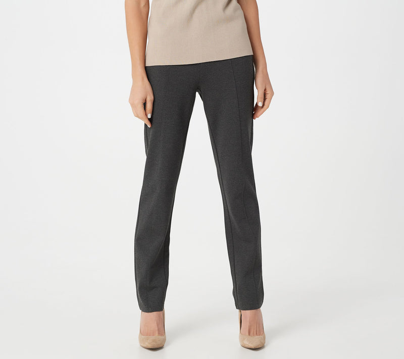 Susan Graver Petite Ponte Knit Pull-On Pants w/ Seam Detail — View 5