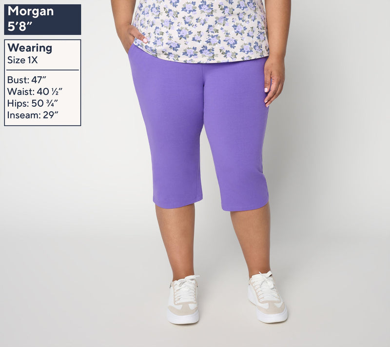 Denim & Co. Active Duo Stretch Skimmer Length Pants — View 10