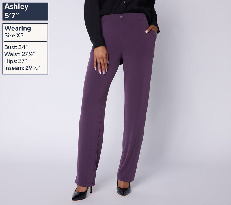 Susan Graver Regular Liquid Knit Pull-On Pants — View 12
