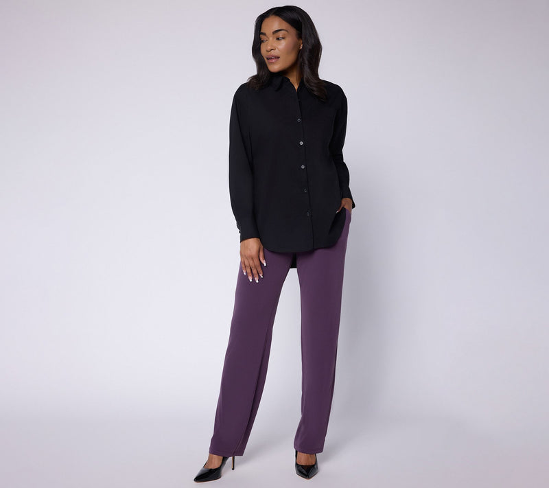 Susan Graver Regular Liquid Knit Pull-On Pants — View 14