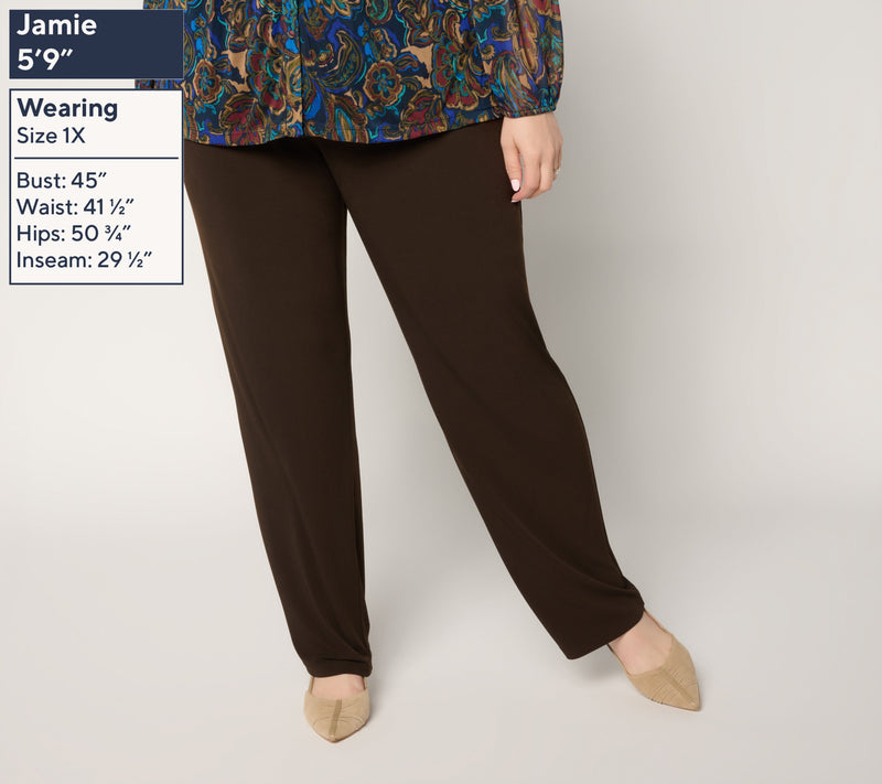 Susan Graver Regular Liquid Knit Pull-On Pants — View 11