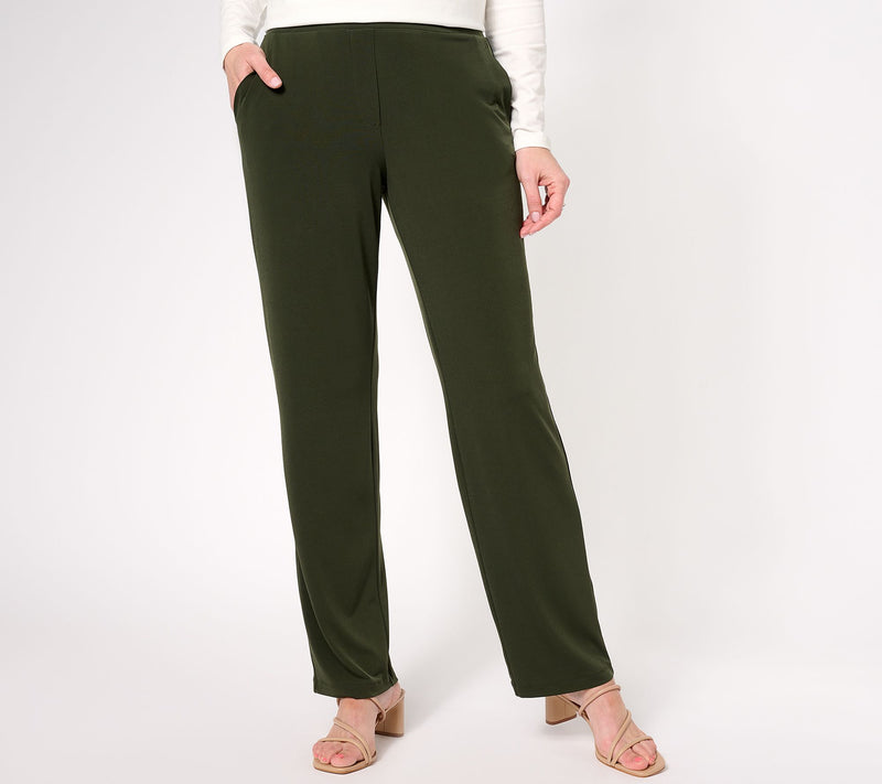 Susan Graver Regular Liquid Knit Pull-On Pants — View 3