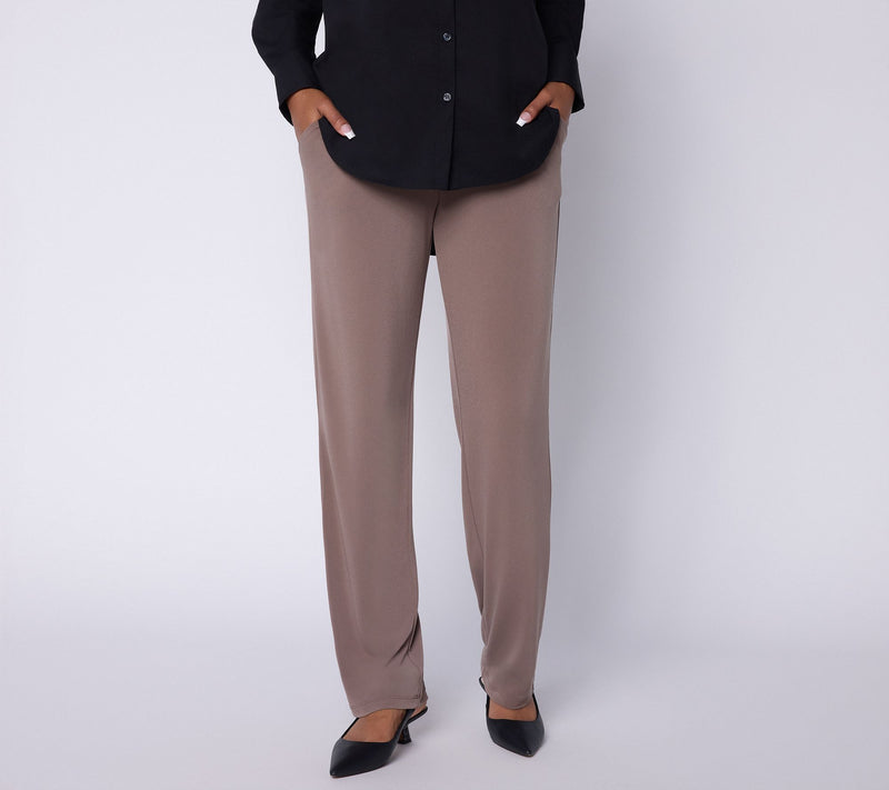 Susan Graver Petite Liquid Knit Pull-On Pants — View 7
