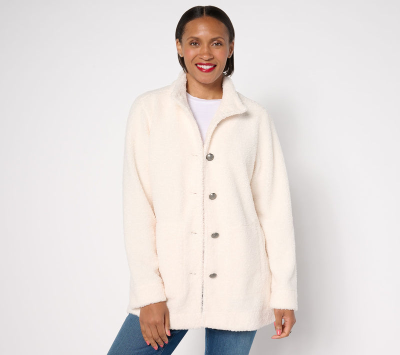 Susan Graver Weekend Knit Boucle Button-Front Jacket — Main view