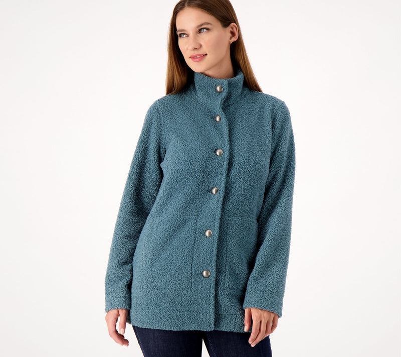 Susan Graver Weekend Knit Boucle Button-Front Jacket — View 27