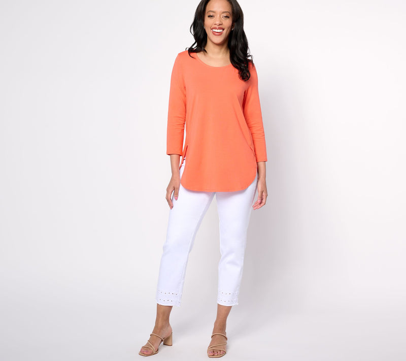 Susan Graver Weekend Essentials Petite Comfy Cotton Tunic — View 7