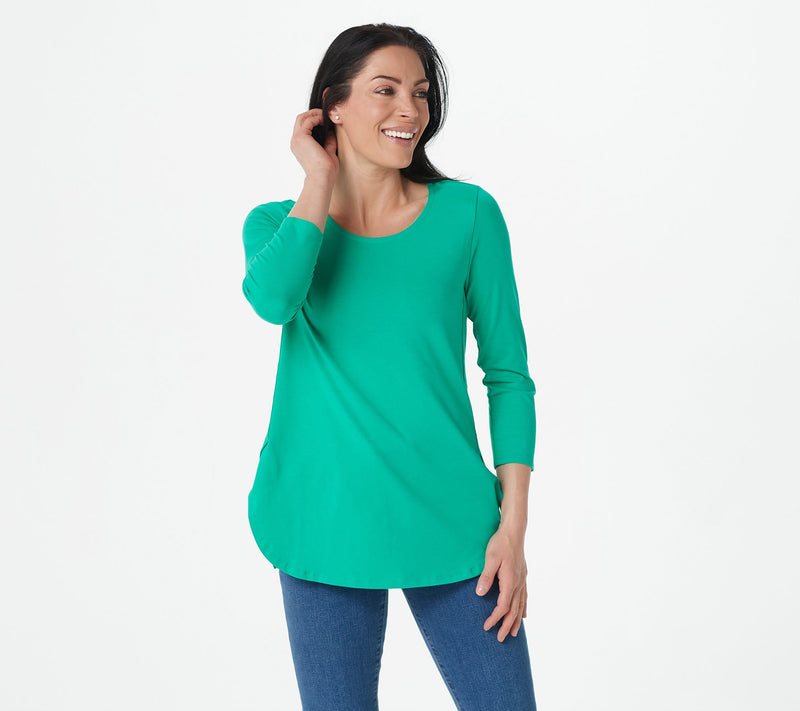 Susan Graver Weekend Essentials Petite Comfy Cotton Tunic — View 17