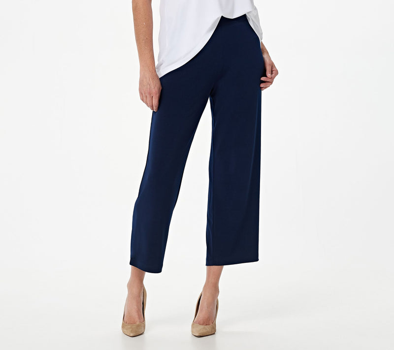 Susan Graver Essentials Petite Liquid Knit Crop Pants — View 24