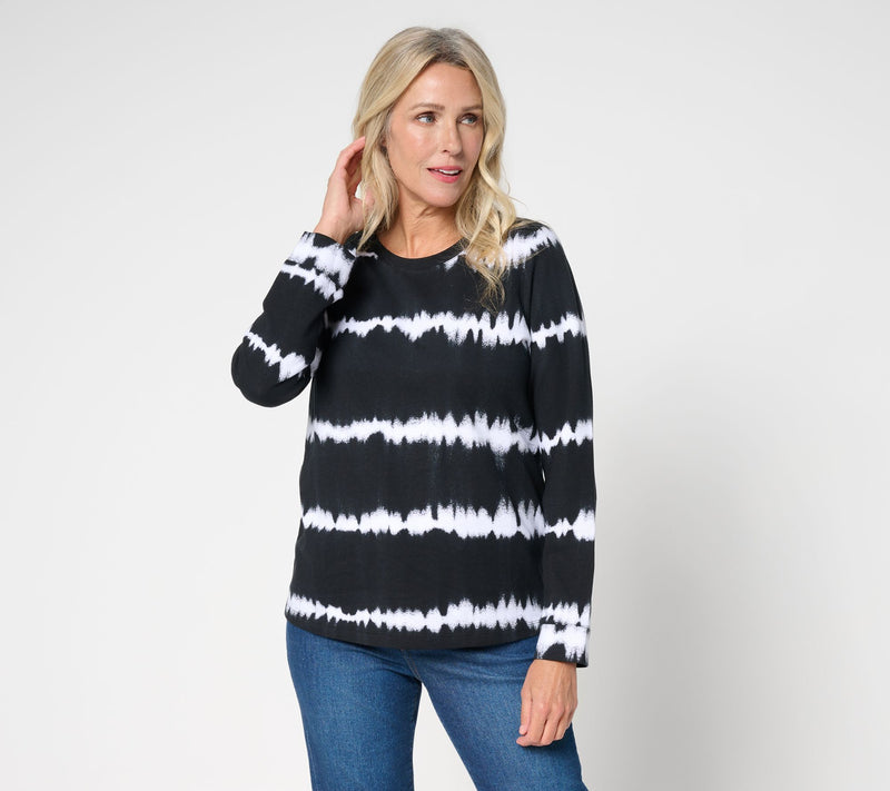 Denim & Co. Tie-Dye French Terry Long-Sleeve Sweatshirt — View 32