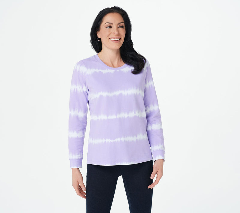 Denim & Co. Tie-Dye French Terry Long-Sleeve Sweatshirt — View 6