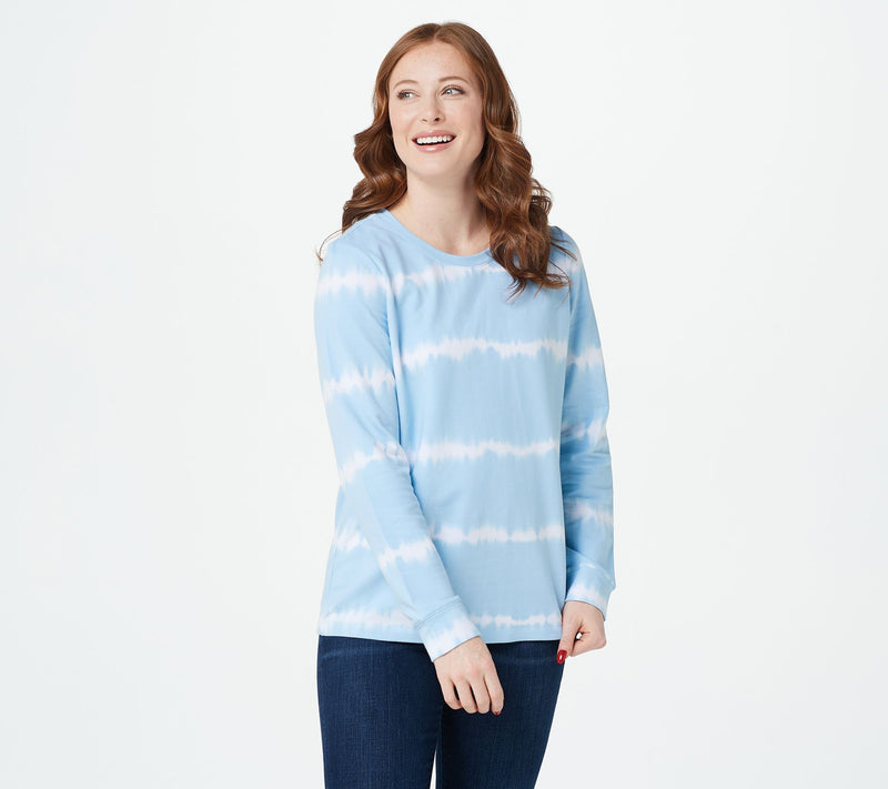 Denim & Co. Tie-Dye French Terry Long-Sleeve Sweatshirt — View 4