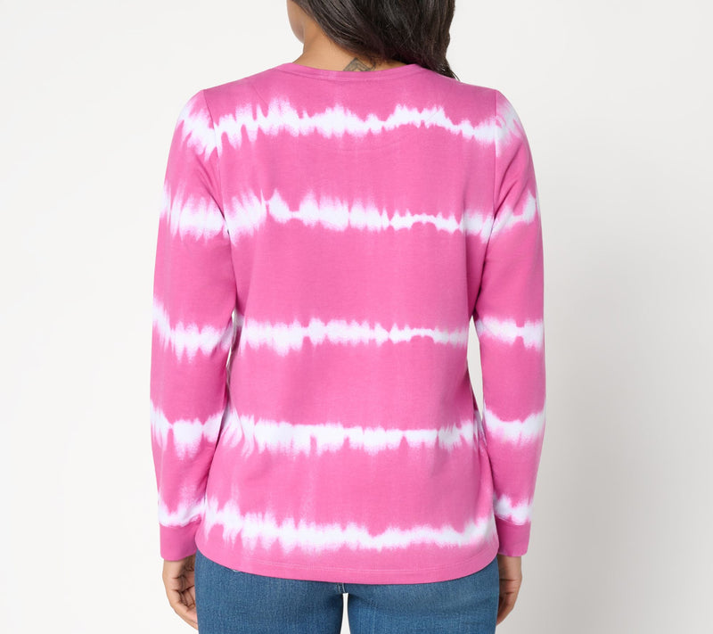 Denim & Co. Tie-Dye French Terry Long-Sleeve Sweatshirt — View 19