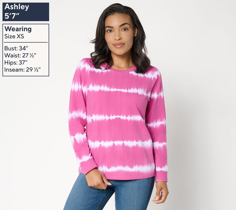 Denim & Co. Tie-Dye French Terry Long-Sleeve Sweatshirt — View 18