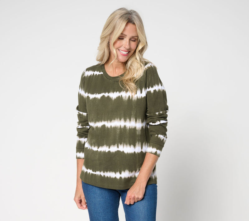Denim & Co. Tie-Dye French Terry Long-Sleeve Sweatshirt — View 36