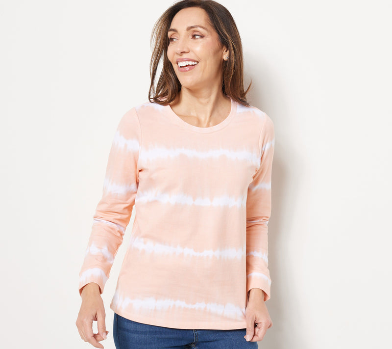 Denim & Co. Tie-Dye French Terry Long-Sleeve Sweatshirt — View 37