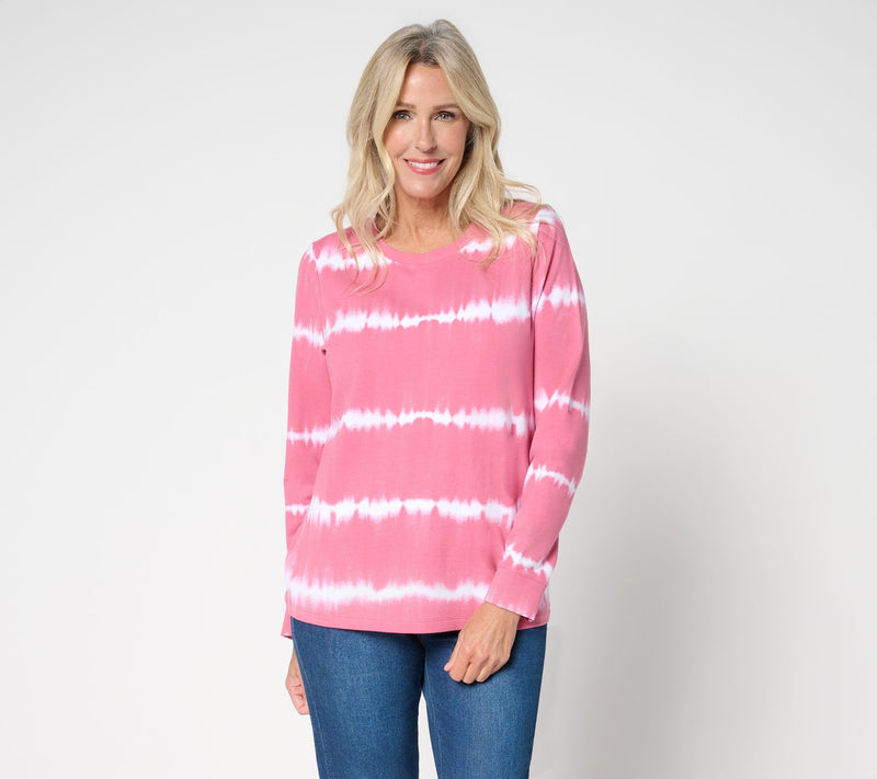 Denim & Co. Tie-Dye French Terry Long-Sleeve Sweatshirt — View 38
