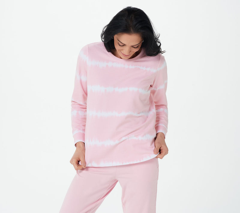 Denim & Co. Tie-Dye French Terry Long-Sleeve Sweatshirt — View 8