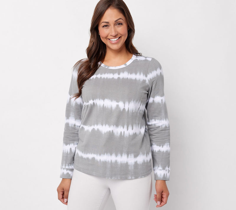 Denim & Co. Tie-Dye French Terry Long-Sleeve Sweatshirt — View 10