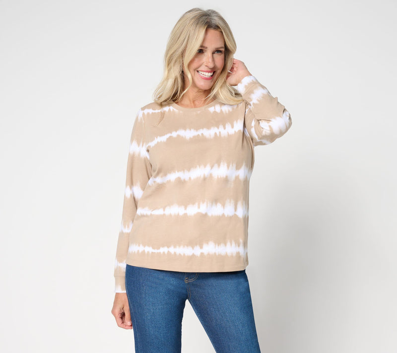 Denim & Co. Tie-Dye French Terry Long-Sleeve Sweatshirt — View 40