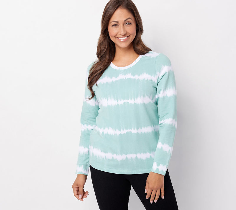 Denim & Co. Tie-Dye French Terry Long-Sleeve Sweatshirt — View 12