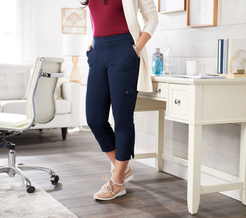 Susan Graver Weekend Regular Premium Stretch Pull-on Crop Pant — View 17