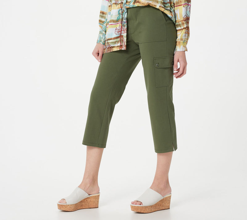Susan Graver Weekend Regular Premium Stretch Pull-on Crop Pant — View 3