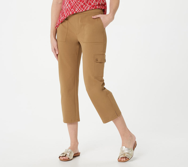 Susan Graver Weekend Petite Premium Stretch Pull-On Crop Pant — Main view