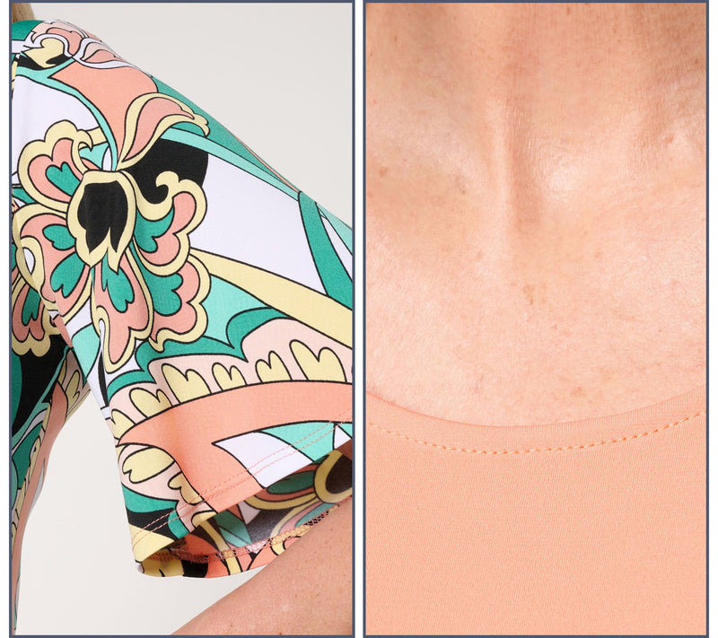 Susan Graver Set of Two Print & Solid Liquid Knit Tops — View 17