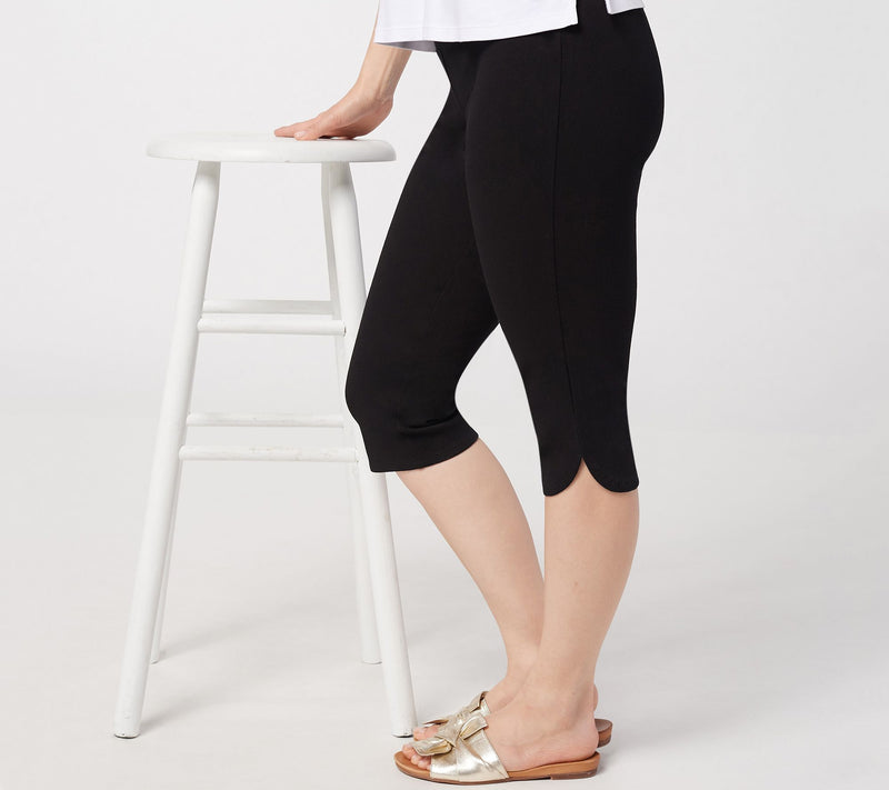 Women with Control Petite Prime Stretch Denim Pedal Pusher — View 3