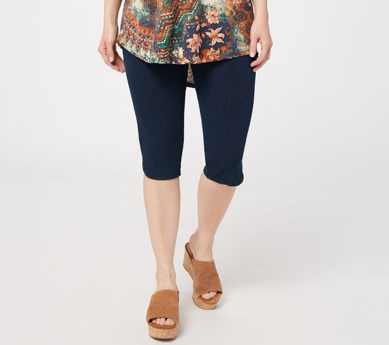 Women with Control Petite Prime Stretch Denim Pedal Pusher — View 9
