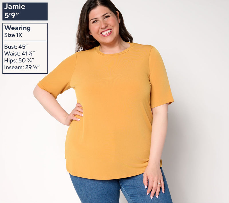 Susan Graver Modern Essentials Liquid Knit Top — View 2