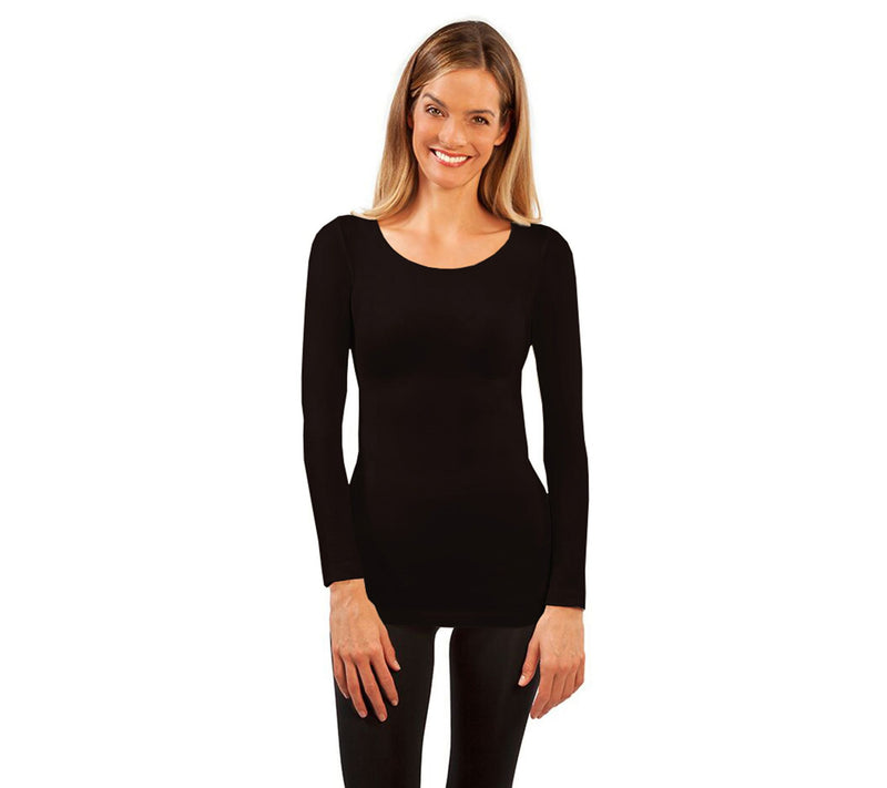 skinnytees Missy Long Sleeve Scoop Neck — View 9