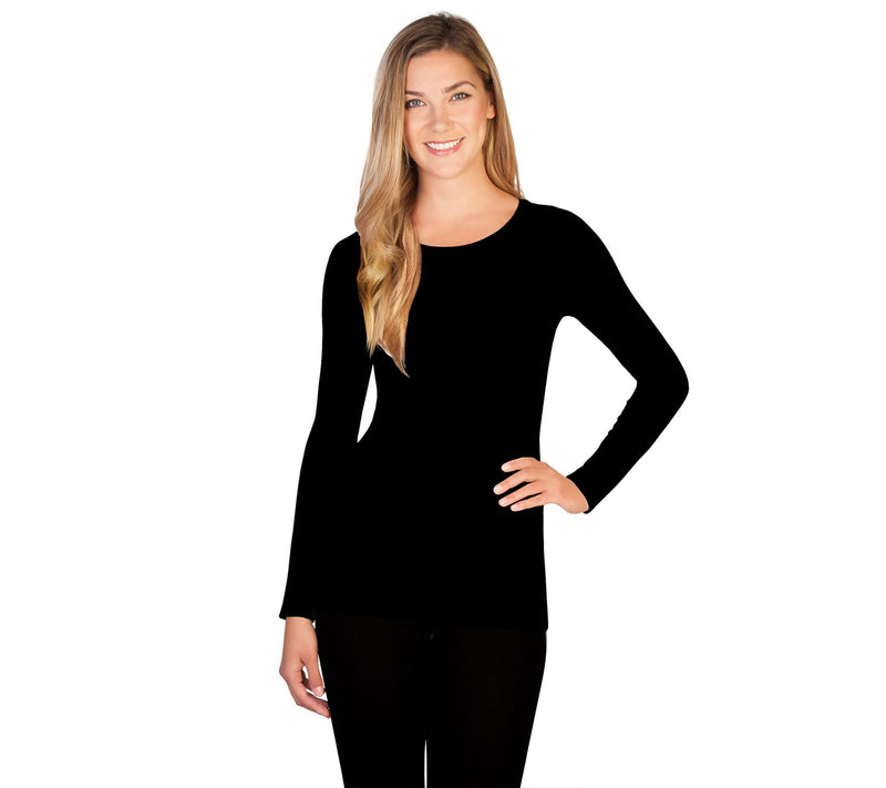 skinnytees Missy Long Sleeve Crew Neck Top — View 14