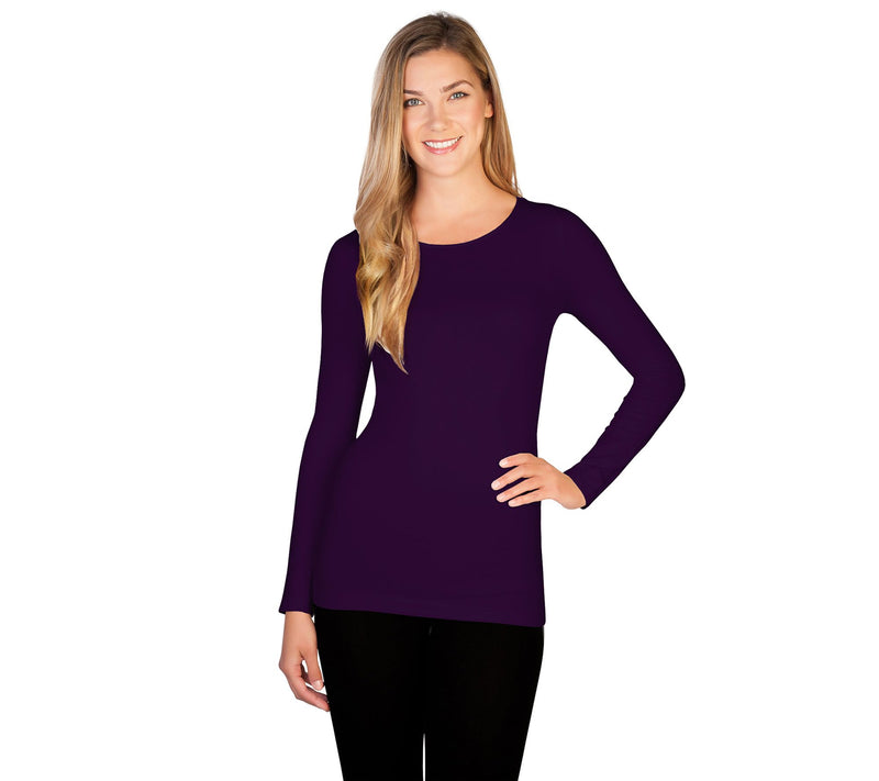 skinnytees Missy Long Sleeve Crew Neck Top — View 10